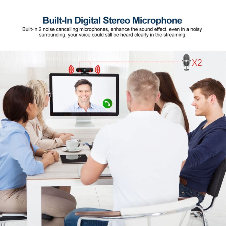 SriHome SH005 8.0 Mega Pixels USB 2.0 / 3.0 HD Computer Camera with Two Omnidirectional Digital Microphones