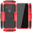 For Nokia 3.4 / 5.4 Tire Texture Shockproof TPU+PC Protective Case with Holder(Red)
