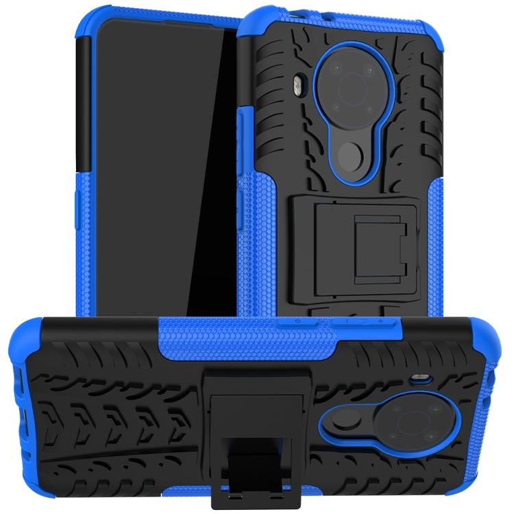 For Nokia 3.4 / 5.4 Tire Texture Shockproof TPU+PC Protective Case with Holder(Blue)