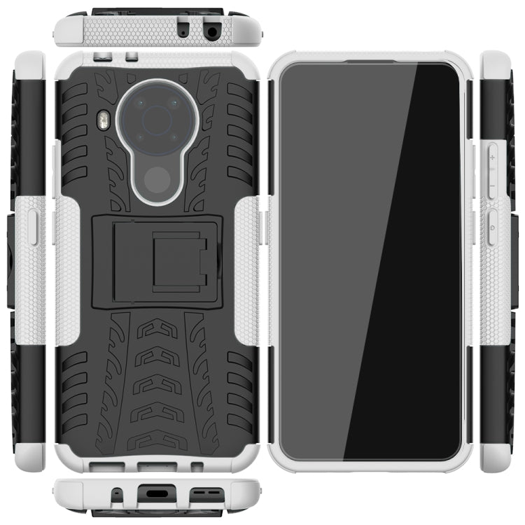 For Nokia 3.4 / 5.4 Tire Texture Shockproof TPU+PC Protective Case with Holder(White)