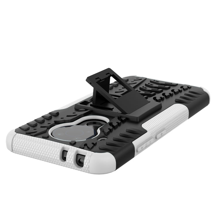 For Nokia 3.4 / 5.4 Tire Texture Shockproof TPU+PC Protective Case with Holder(White)