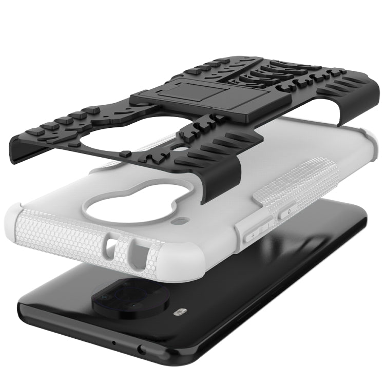 For Nokia 3.4 / 5.4 Tire Texture Shockproof TPU+PC Protective Case with Holder(White)