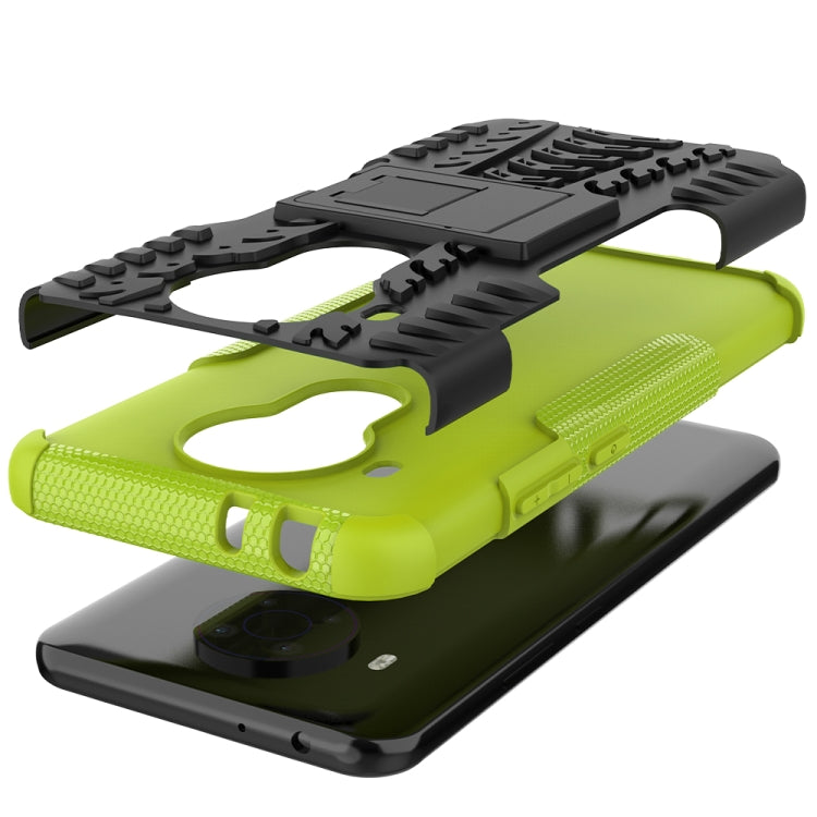 For Nokia 3.4 / 5.4 Tire Texture Shockproof TPU+PC Protective Case with Holder(Green)