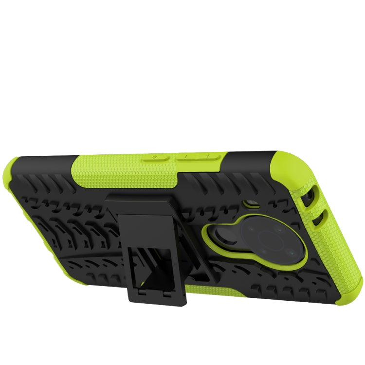 For Nokia 3.4 / 5.4 Tire Texture Shockproof TPU+PC Protective Case with Holder(Green)