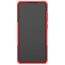 For Samsung Galaxy A72 5G / 4G Tire Texture Shockproof TPU+PC Protective Case with Holder(Red)