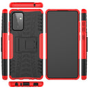 For Samsung Galaxy A72 5G / 4G Tire Texture Shockproof TPU+PC Protective Case with Holder(Red)