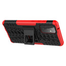 For Samsung Galaxy A72 5G / 4G Tire Texture Shockproof TPU+PC Protective Case with Holder(Red)