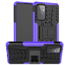 For Samsung Galaxy A72 5G / 4G Tire Texture Shockproof TPU+PC Protective Case with Holder(Purple)