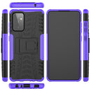 For Samsung Galaxy A72 5G / 4G Tire Texture Shockproof TPU+PC Protective Case with Holder(Purple)