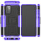 For Samsung Galaxy A72 5G / 4G Tire Texture Shockproof TPU+PC Protective Case with Holder(Purple)