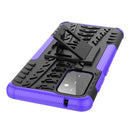 For Samsung Galaxy A72 5G / 4G Tire Texture Shockproof TPU+PC Protective Case with Holder(Purple)