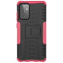 For Samsung Galaxy A72 5G / 4G Tire Texture Shockproof TPU+PC Protective Case with Holder(Pink)