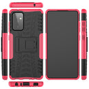 For Samsung Galaxy A72 5G / 4G Tire Texture Shockproof TPU+PC Protective Case with Holder(Pink)