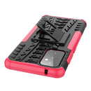 For Samsung Galaxy A72 5G / 4G Tire Texture Shockproof TPU+PC Protective Case with Holder(Pink)