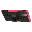 For Samsung Galaxy A72 5G / 4G Tire Texture Shockproof TPU+PC Protective Case with Holder(Pink)