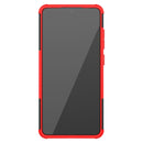 For Samsung Galaxy A52 5G / 4G Tire Texture Shockproof TPU+PC Protective Case with Holder(Red)