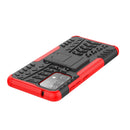For Samsung Galaxy A52 5G / 4G Tire Texture Shockproof TPU+PC Protective Case with Holder(Red)