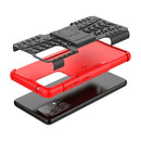For Samsung Galaxy A52 5G / 4G Tire Texture Shockproof TPU+PC Protective Case with Holder(Red)
