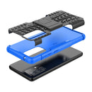 For Samsung Galaxy A52 5G / 4G Tire Texture Shockproof TPU+PC Protective Case with Holder(Blue)