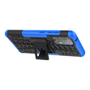 For Samsung Galaxy A52 5G / 4G Tire Texture Shockproof TPU+PC Protective Case with Holder(Blue)