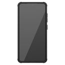 For Samsung Galaxy A52 5G / 4G Tire Texture Shockproof TPU+PC Protective Case with Holder(Black)