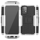 For Samsung Galaxy A52 5G / 4G Tire Texture Shockproof TPU+PC Protective Case with Holder(White)
