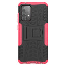For Samsung Galaxy A52 5G / 4G Tire Texture Shockproof TPU+PC Protective Case with Holder(Pink)