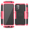 For Samsung Galaxy A52 5G / 4G Tire Texture Shockproof TPU+PC Protective Case with Holder(Pink)