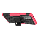 For Samsung Galaxy A52 5G / 4G Tire Texture Shockproof TPU+PC Protective Case with Holder(Pink)
