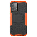 For Samsung Galaxy A52 5G / 4G Tire Texture Shockproof TPU+PC Protective Case with Holder(Orange)