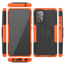 For Samsung Galaxy A52 5G / 4G Tire Texture Shockproof TPU+PC Protective Case with Holder(Orange)