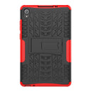 For Lenovo Tab M8 (2020) TB-8705F 8.0 inch Tire Texture Shockproof TPU+PC Protective Case with Holder(Red)
