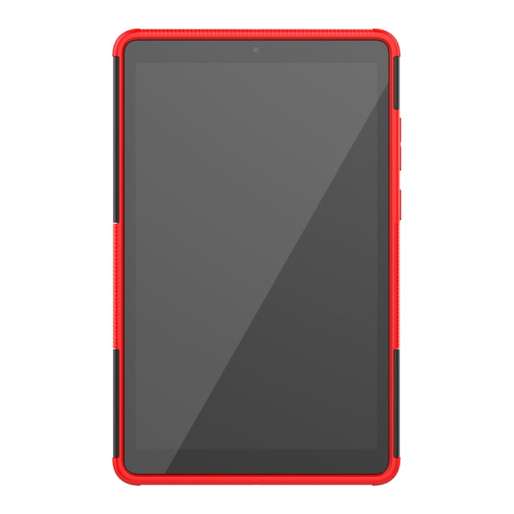 For Lenovo Tab M8 (2020) TB-8705F 8.0 inch Tire Texture Shockproof TPU+PC Protective Case with Holder(Red)