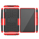 For Lenovo Tab M8 (2020) TB-8705F 8.0 inch Tire Texture Shockproof TPU+PC Protective Case with Holder(Red)