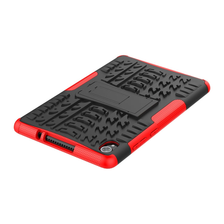 For Lenovo Tab M8 (2020) TB-8705F 8.0 inch Tire Texture Shockproof TPU+PC Protective Case with Holder(Red)