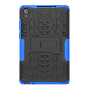 For Lenovo Tab M8 (2020) TB-8705F 8.0 inch Tire Texture Shockproof TPU+PC Protective Case with Holder(Blue)