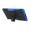 For Lenovo Tab M8 (2020) TB-8705F 8.0 inch Tire Texture Shockproof TPU+PC Protective Case with Holder(Blue)