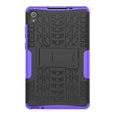 For Lenovo Tab M8 (2020) TB-8705F 8.0 inch Tire Texture Shockproof TPU+PC Protective Case with Holder(Purple)