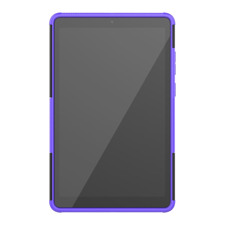 For Lenovo Tab M8 (2020) TB-8705F 8.0 inch Tire Texture Shockproof TPU+PC Protective Case with Holder(Purple)