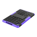 For Lenovo Tab M8 (2020) TB-8705F 8.0 inch Tire Texture Shockproof TPU+PC Protective Case with Holder(Purple)