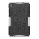 For Lenovo Tab M8 (2020) TB-8705F 8.0 inch Tire Texture Shockproof TPU+PC Protective Case with Holder(White)