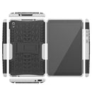 For Lenovo Tab M8 (2020) TB-8705F 8.0 inch Tire Texture Shockproof TPU+PC Protective Case with Holder(White)