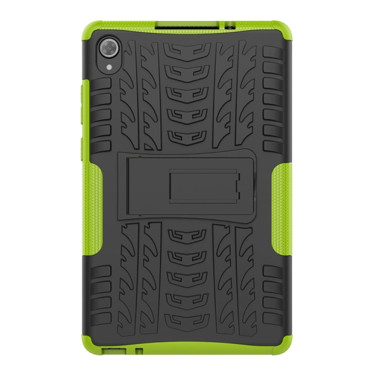 For Lenovo Tab M8 (2020) TB-8705F 8.0 inch Tire Texture Shockproof TPU+PC Protective Case with Holder(Green)