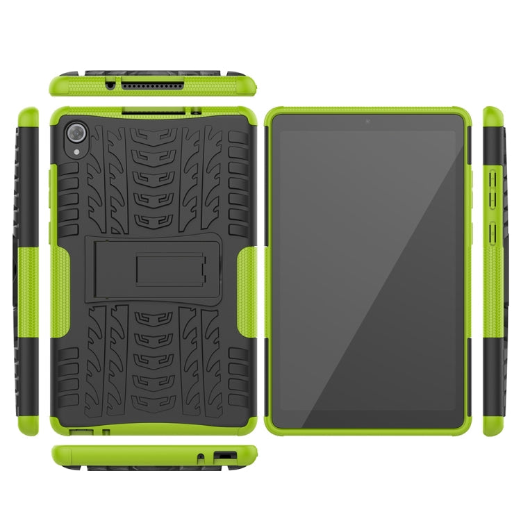 For Lenovo Tab M8 (2020) TB-8705F 8.0 inch Tire Texture Shockproof TPU+PC Protective Case with Holder(Green)