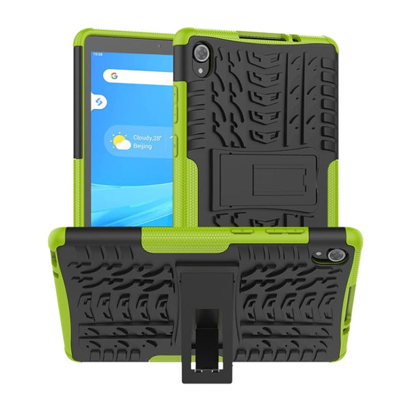 For Lenovo Tab M8 (2020) TB-8705F 8.0 inch Tire Texture Shockproof TPU+PC Protective Case with Holder(Green)