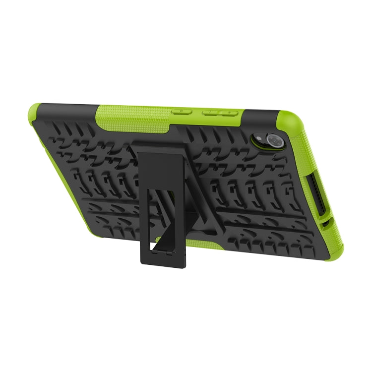 For Lenovo Tab M8 (2020) TB-8705F 8.0 inch Tire Texture Shockproof TPU+PC Protective Case with Holder(Green)