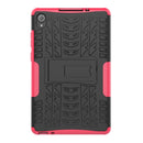 For Lenovo Tab M8 (2020) TB-8705F 8.0 inch Tire Texture Shockproof TPU+PC Protective Case with Holder(Pink)