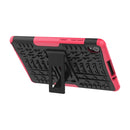 For Lenovo Tab M8 (2020) TB-8705F 8.0 inch Tire Texture Shockproof TPU+PC Protective Case with Holder(Pink)