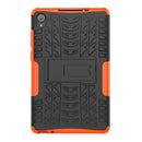 For Lenovo Tab M8 (2020) TB-8705F 8.0 inch Tire Texture Shockproof TPU+PC Protective Case with Holder(Orange)