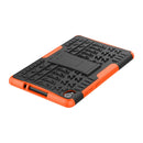 For Lenovo Tab M8 (2020) TB-8705F 8.0 inch Tire Texture Shockproof TPU+PC Protective Case with Holder(Orange)
